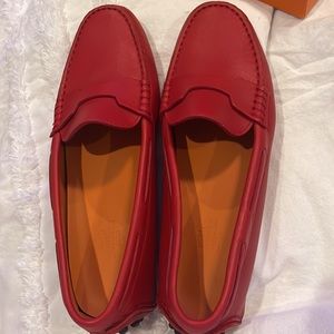 Hermès Red Oscar Loafer Boat Sailor
Mules Driving Moccasins Flats Regular